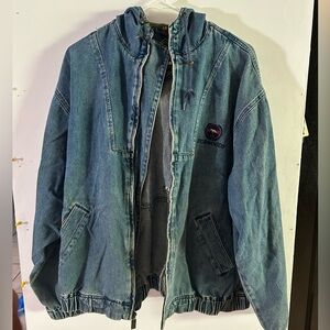Blue Denim Bomber Jacket